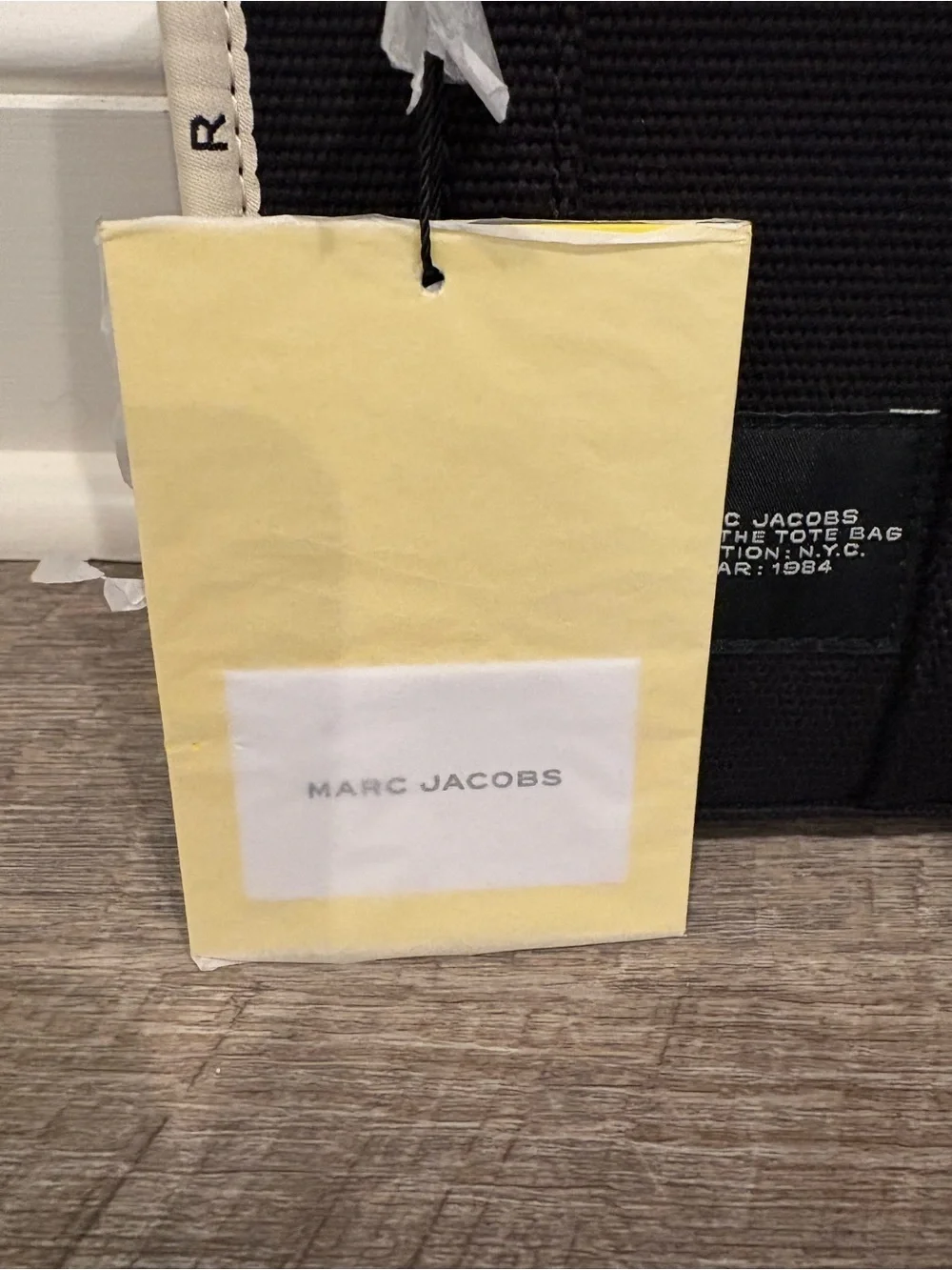 Authentic Marc Jacobs Black Tote Bag with Cream Trim
